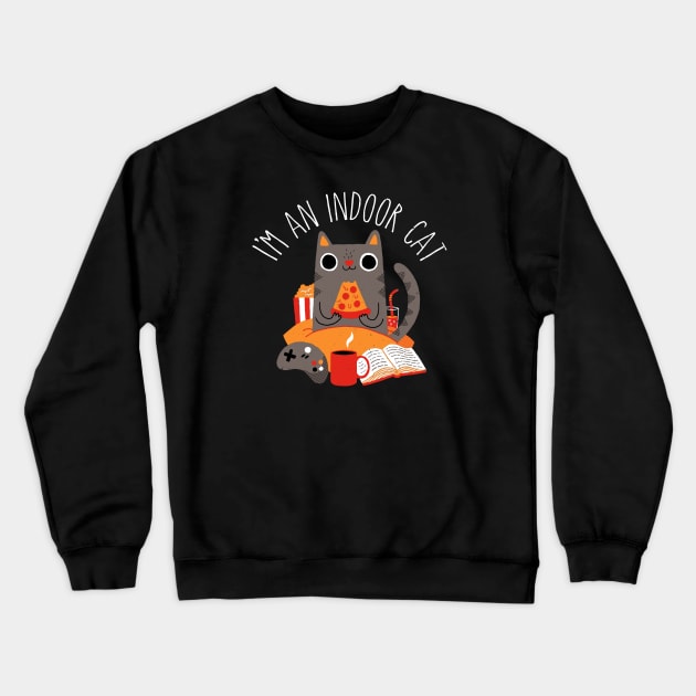 Indoor Cat Crewneck Sweatshirt by DinoMike